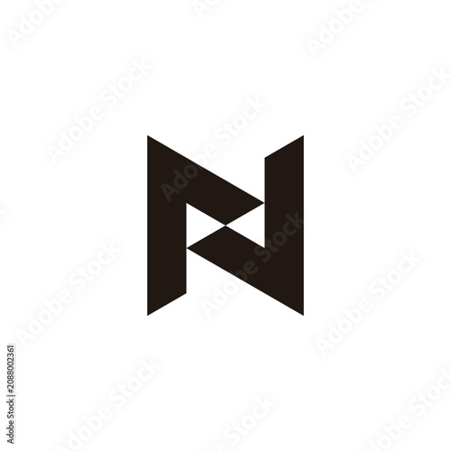 Letter r and J, letter N geometric symbol simple logo vector