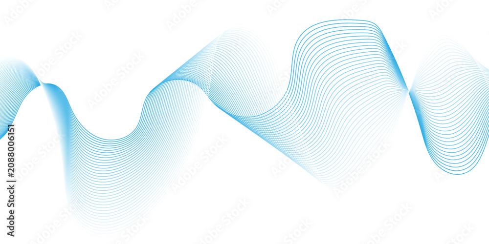 Fototapeta premium Abstract wave blend waves lines and technology background. Digital geometric transparent flowing smooth carve lines wave pattern background.