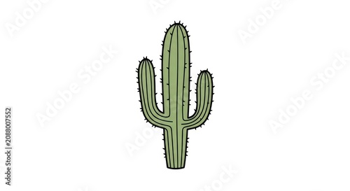 Saguaro cactus illustration isolated on white background.