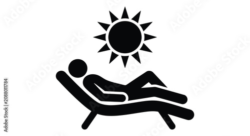 Photos Person Lounging On Deckchair With Sun Silhouette