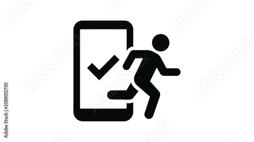 Smartphone Mobile App Account Logout and User Exit Digital Interface Glyph Icon