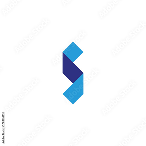 Letter S fold, colors geometric symbol simple logo vector