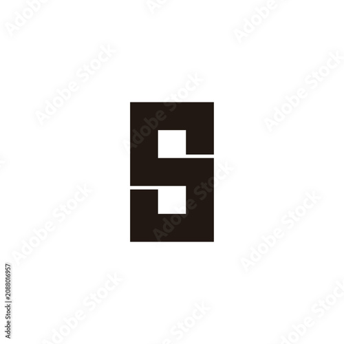 Letter S number 8 building geometric symbol simple logo vector
