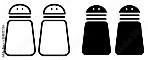Bild auf Leinwand salt pepper shaker vector icon set