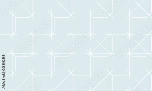 Geometric Star and Line Seamless Vector Pattern in Soft Blue Minimal Style