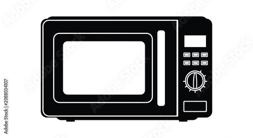 Photos Microwave Oven Silhouette On White Background Kitchen Appliance Design