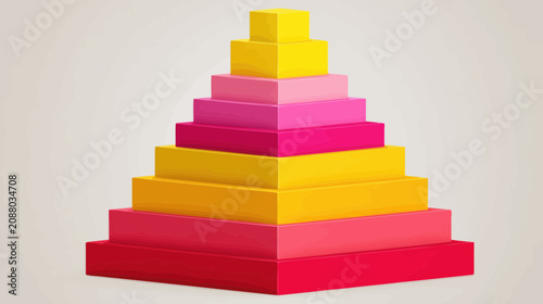 Colorful Building Blocks Stacked into a Pyramid Shape