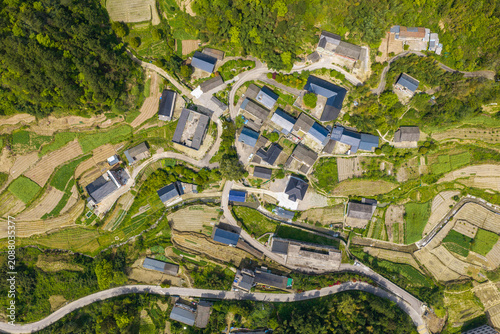 Aerial View of Zhangjiajie Village, Hunan Province, China