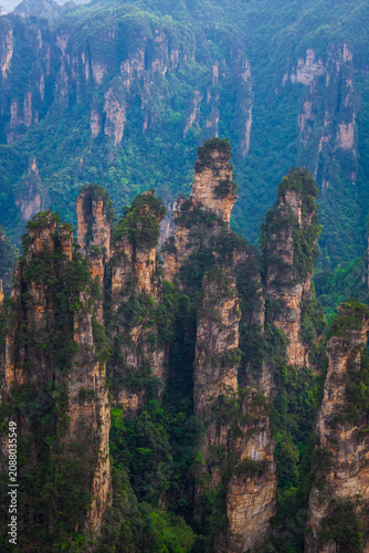 Aerial View of Zhangjiajie National Forest Park, Hunan Province, China