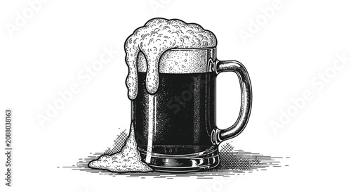 Quadro su tela Frothy beer in a mug 5.