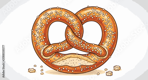 Fotografie A delicious pretzel with sesame seeds.