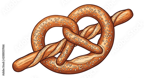 Photos Pretzel with sesame seeds twisted.