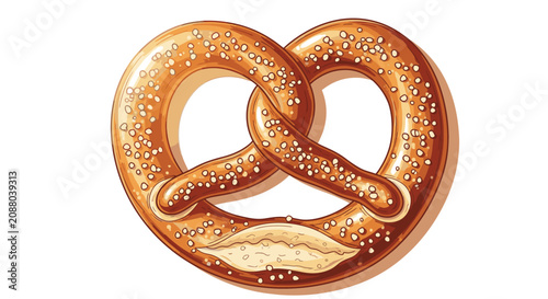 Konstfotografi Baked golden brown salted pretzel 2.