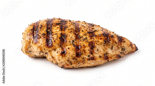 Grilled chicken breast seasoned with herbs and spices