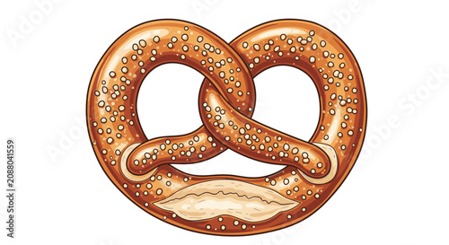 Canvastavla Pretzel with sesame seeds closeup 2.