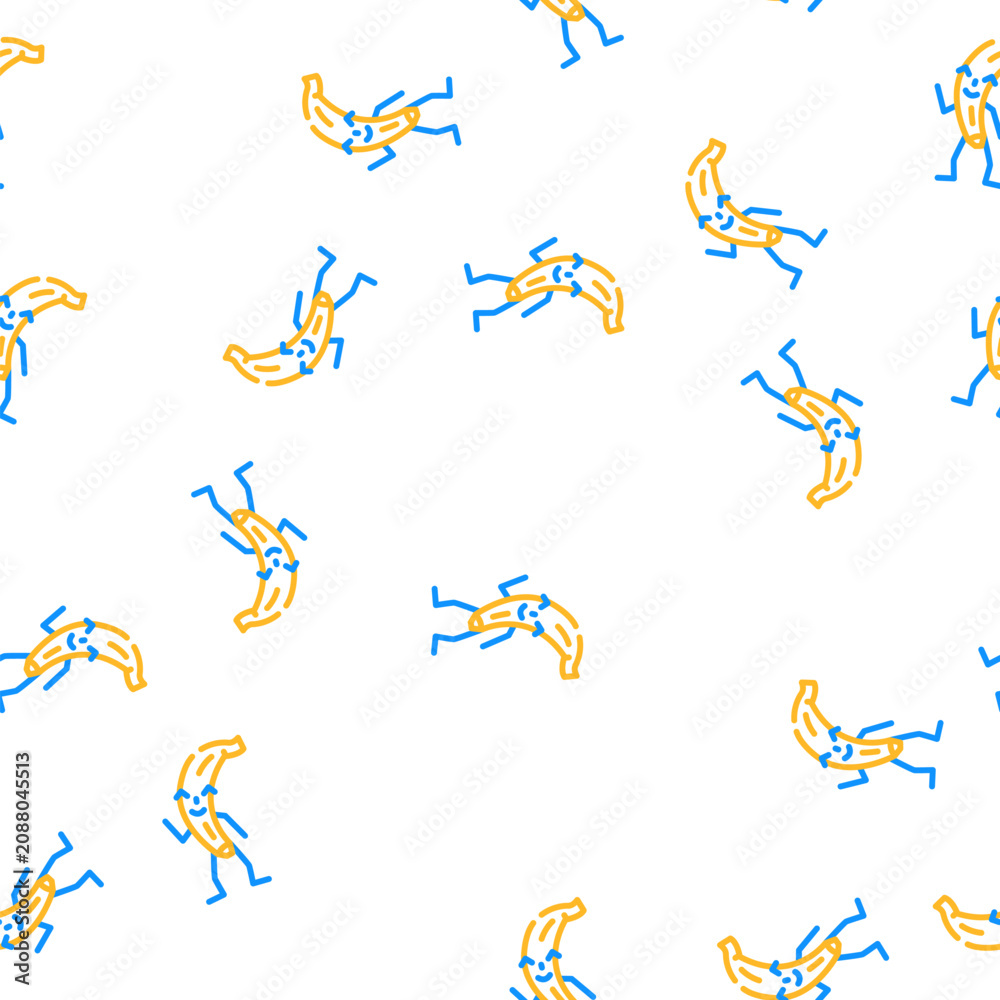 Obraz premium banana fruit character vector seamless pattern banana fruit character sign illustration