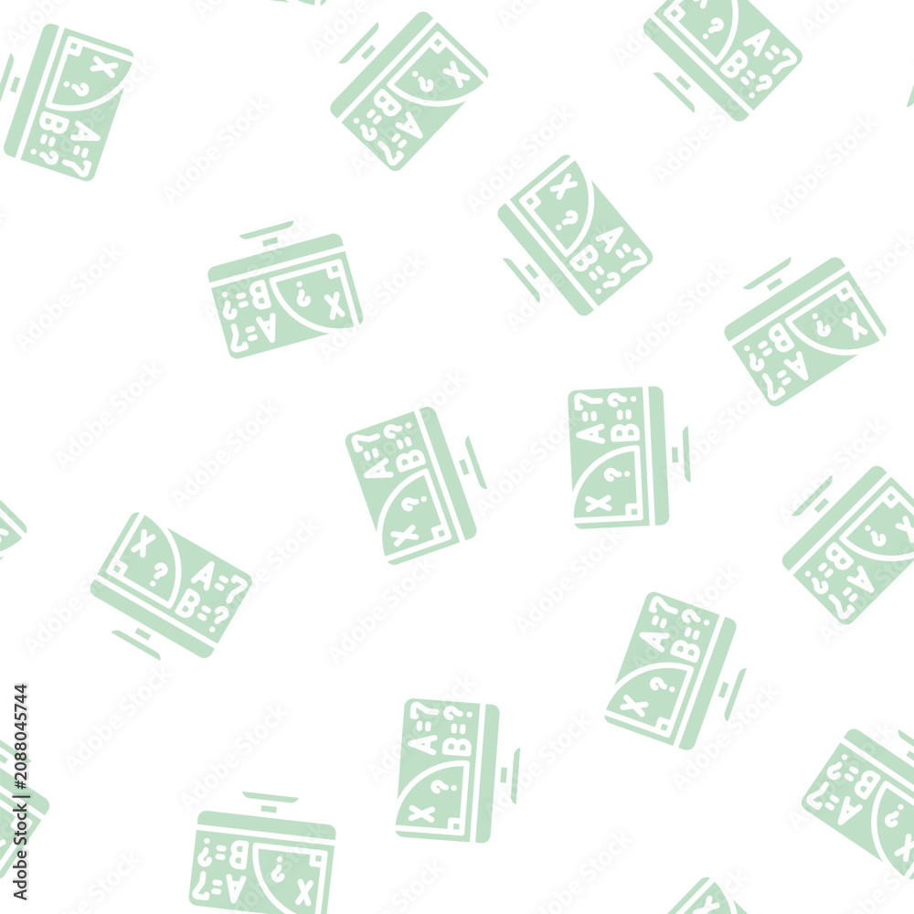 Fototapeta premium mathematics online lesson glyph vector seamless pattern. mathematics online lesson signthin illustration