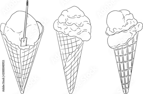 Modern hand drawn summer themed illustration isolated on white background. Trendy line design featuring seasonal vacation lifestyle elements