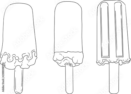 Modern hand drawn summer themed illustration isolated on white background. Trendy line design featuring seasonal vacation lifestyle elements
