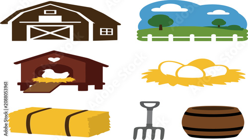 Quadro em tela Minimalist blue fishing rod vector illustration featuring a wooden handle and an