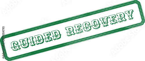 Photos A supportive green grunge stamp label indicating the important process Guided Re