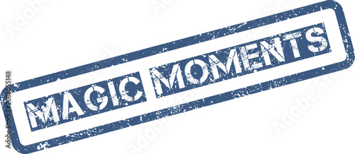 Fotografie A textured blue rubber stamp impression distinctly features the heartwarming phr