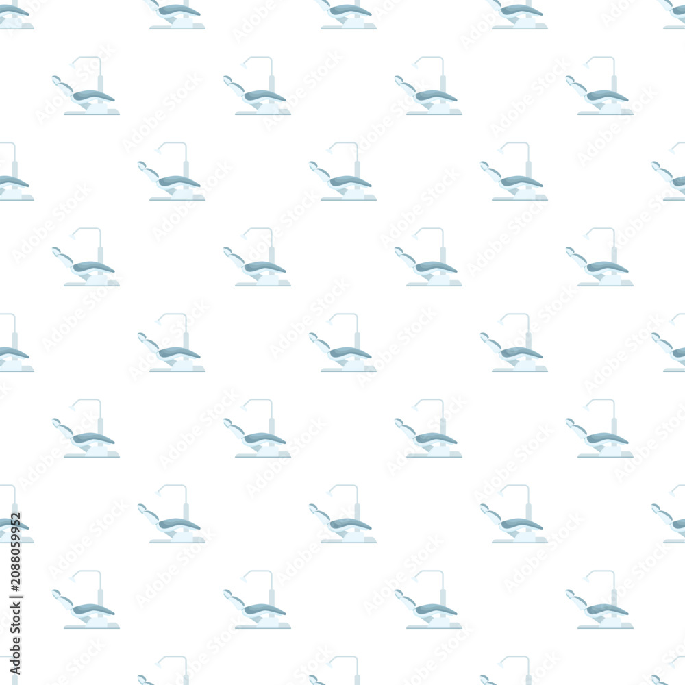 Fototapeta premium Dental chairs repeat in a seamless pattern, representing odontology and oral care