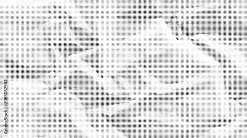 Billede på lærred Halftone pattern with geometric shapes in white and gray
