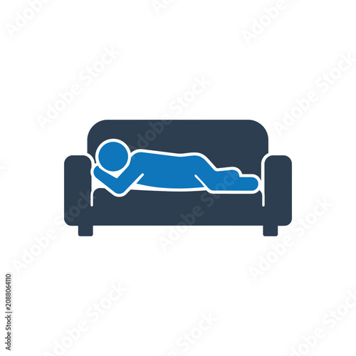 Bild auf Leinwand Sedentary Couch Potato Lifestyle icon