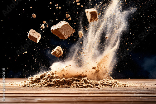 Brown Powder Explosion with Cubes