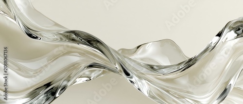 Clear liquid flow abstract background transparency smooth wave element