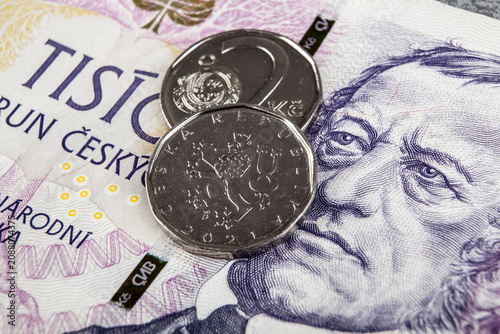 Czech koruna, the monetary unit of the Czech Republic introduced in 1993