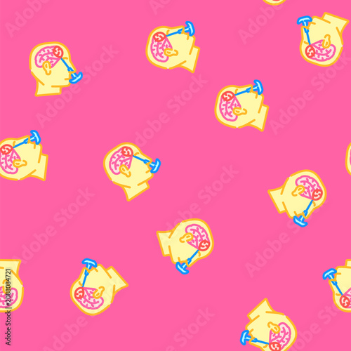 Bild auf Leinwand lobotomy surgery vector seamless pattern lobotomy surgery sign illustration