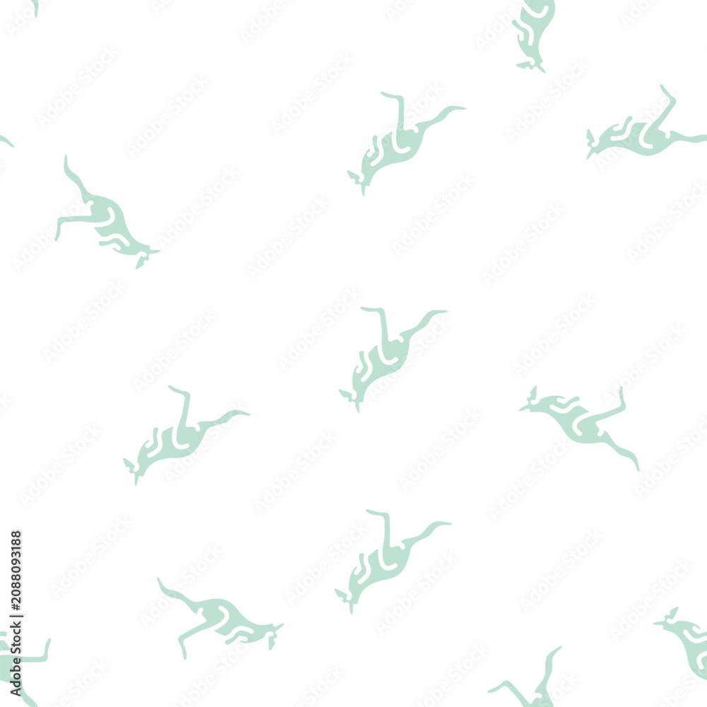 Fototapeta premium kangaroo animal glyph vector seamless pattern. kangaroo animal signthin illustration