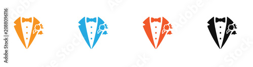 Tableau sur toile Tuxedo Suit Icon Vector | Formal Business Suit, Groom Tuxedo, Wedding Attire, Men's Fashion, Elegant Blazer, Formal Wear, Luxury Clothing, Gentleman Dress Code, Stylish Apparel Illustration