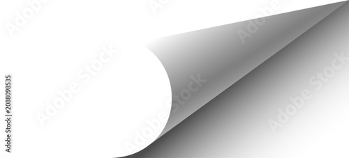 Curled page with corner rolled