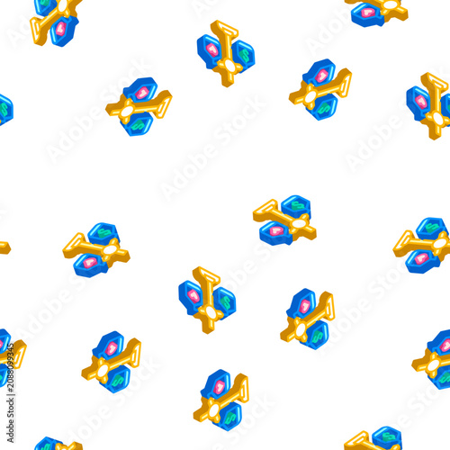 Konstfotografi choosing between conscience and money isometric seamless pattern