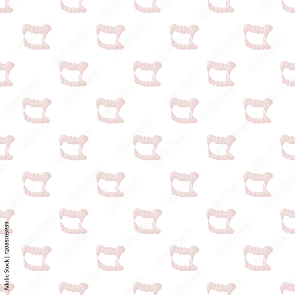 Fototapeta premium Vampire fangs creating a spooky seamless pattern, perfect for halloween designs