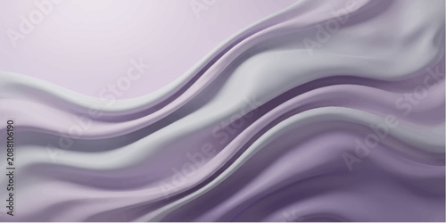 Schilderij op canvas Soft, flowing lavender and grey silk fabric creates a luxurious and elegant abstract background, suggesting a sense of calm and sophistication