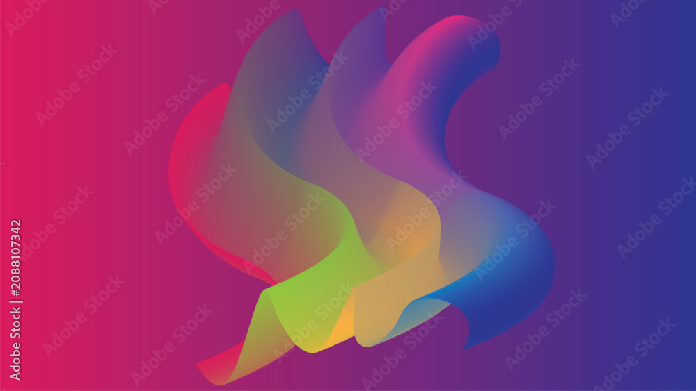 Obraz premium Abstract colorful organic fluid shapes background in gradient pink and blue hues