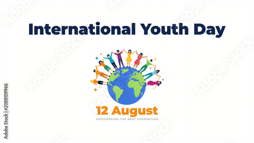 International Youth Day Celebration with Globe and Diverse People