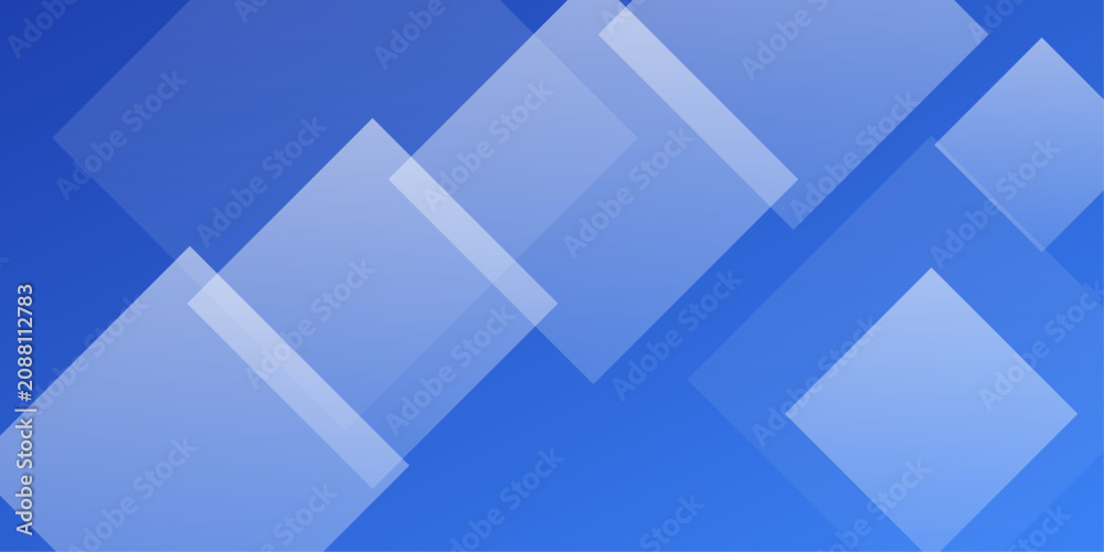Fototapeta premium Abstract blue background with overlapping translucent squares arranged in a diagonal pattern for modern design layouts