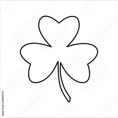 Irish traditional clover icon Sketch clipart Vector stock illustration