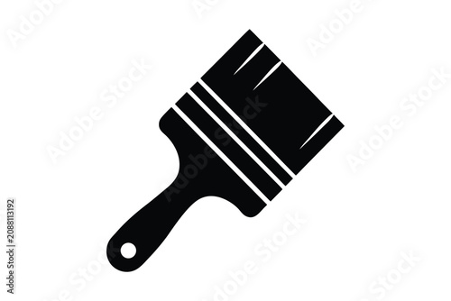 paint brush icon. black paint brush symbol. paint brush sign