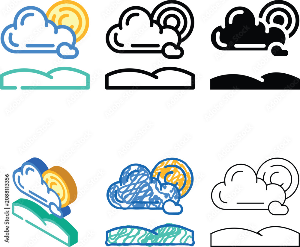 Fototapeta premium partially cloudy weather color icon edition vector. partially cloudy weather sign. isolated symbol illustration