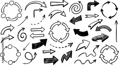 Hand drawn arrows and cycles for infographics and presentations