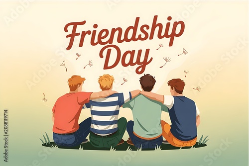 Friendship day celebration with group of friends