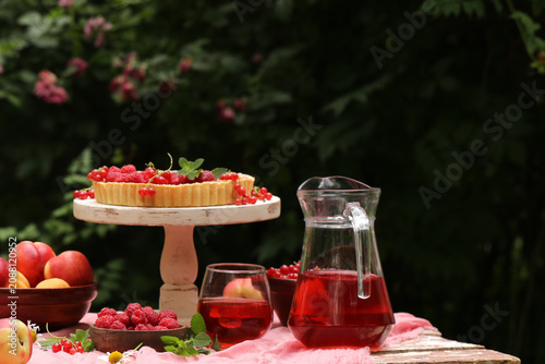outdoor picnic with fresh berries and baked goods