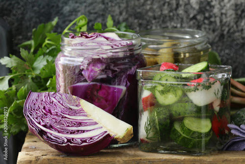 homemade pickled vegetables, organic food