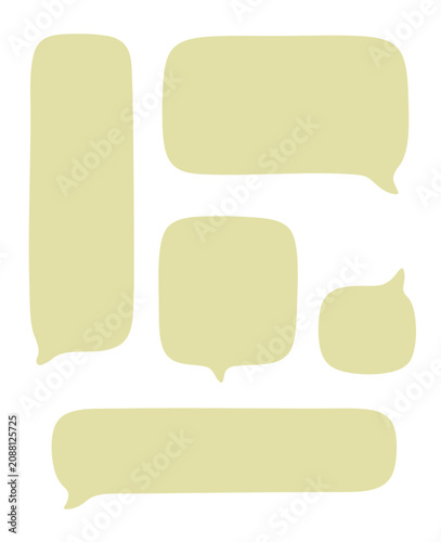 Cuadro en lienzo Collection of lime green chat bubbles isolated on a transparent background